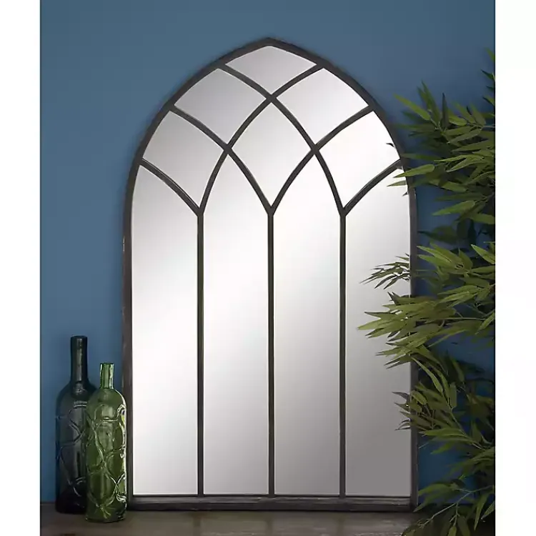 Kirklands Home Black Metal Arch Framed Mirror Sale