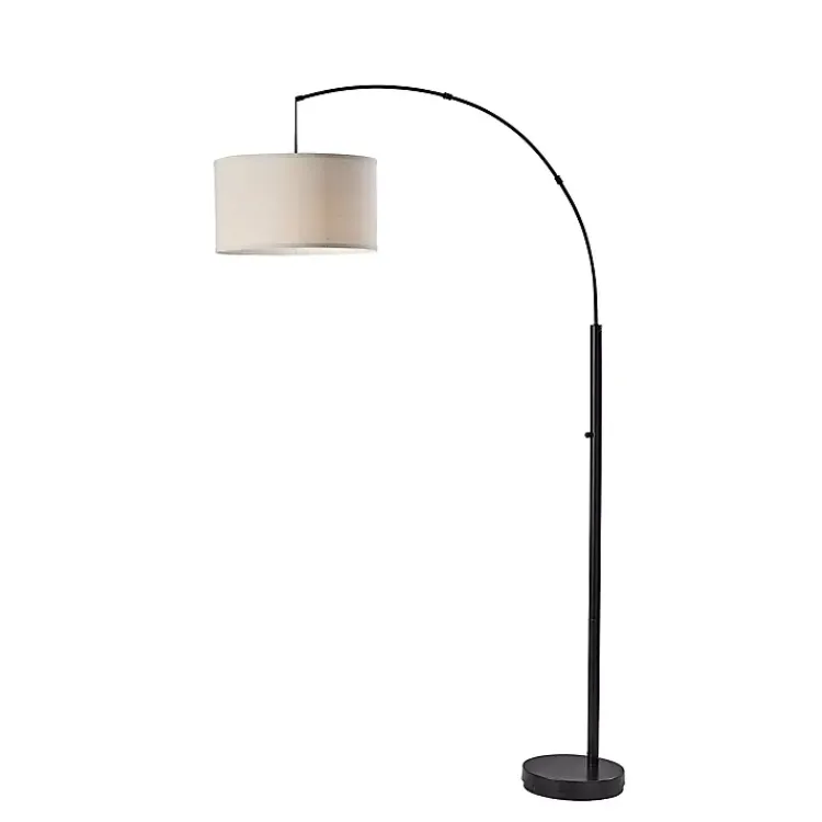 Kirklands Home Black Metal Arch Modern Floor Lamp White