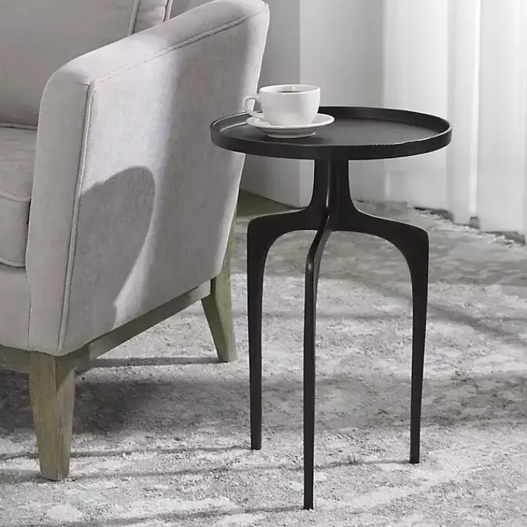 Kirklands Home Metal Arched Legs Side Table Black Clearance