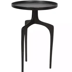 Kirklands Home Metal Arched Legs Side Table Black Clearance