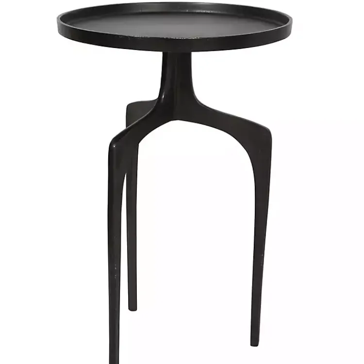 Kirklands Home Metal Arched Legs Side Table Black Clearance