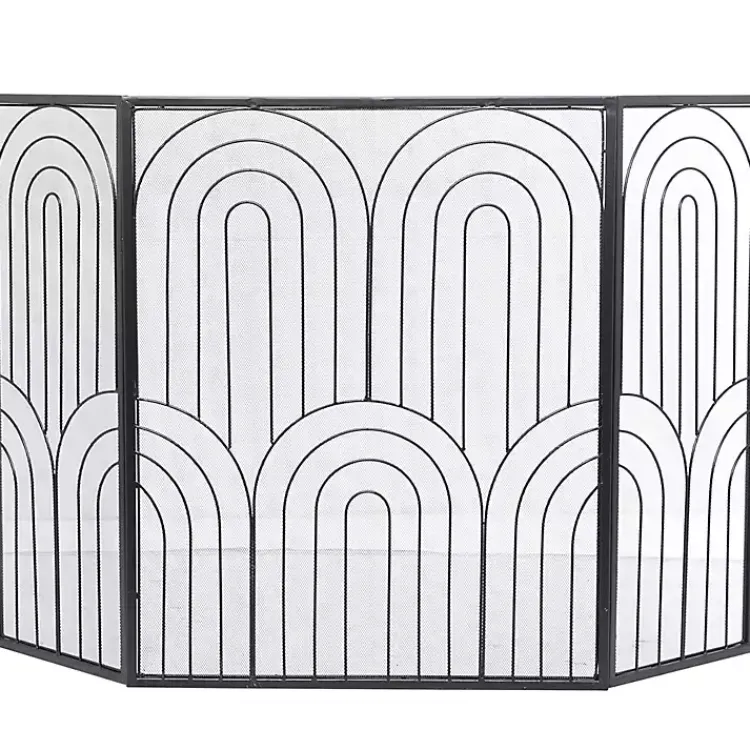 Fireplace Accessories>Kirklands Home Black Metal Arches Fireplace Screen