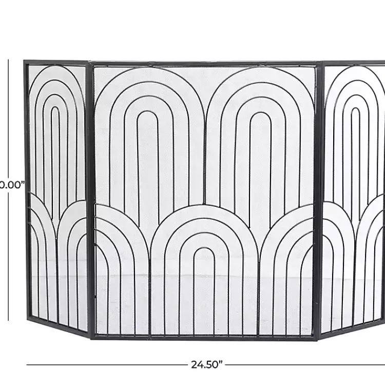 Fireplace Accessories>Kirklands Home Black Metal Arches Fireplace Screen