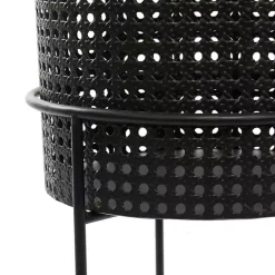 Kirklands Home Metal Basket Weave Planters, Set of 3 Black