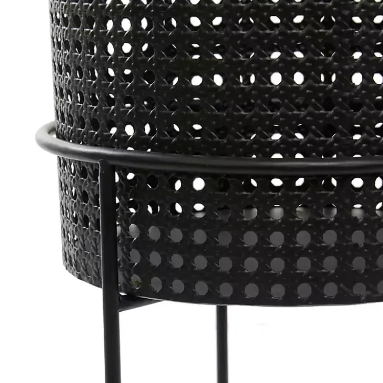 Kirklands Home Metal Basket Weave Planters, Set of 3 Black