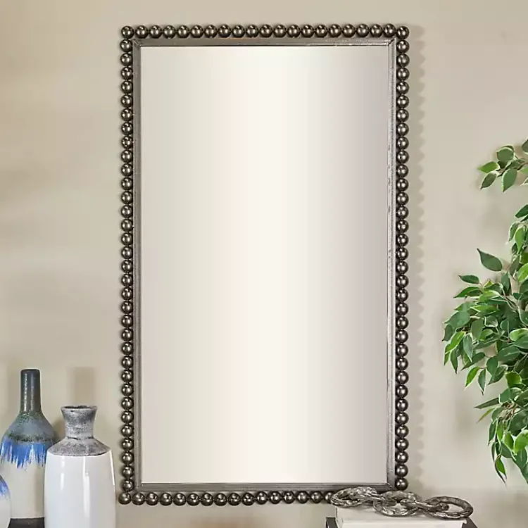 Kirklands Home Black Metal Beaded Frame Wall Mirror Best