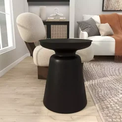 Kirklands Home Metal Bell Shaped Accent Table Black Clearance