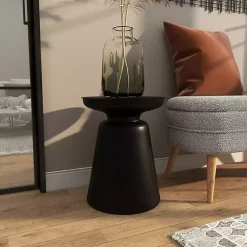 Kirklands Home Metal Bell Shaped Accent Table Black Clearance