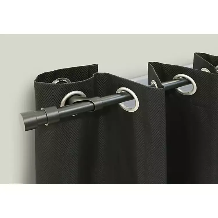 Kirklands Home Black Metal Blackout Finial Curtain Rod, 36 in. Clearance