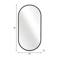 Kirklands Home Black Metal Capsule Wall Mirror Best