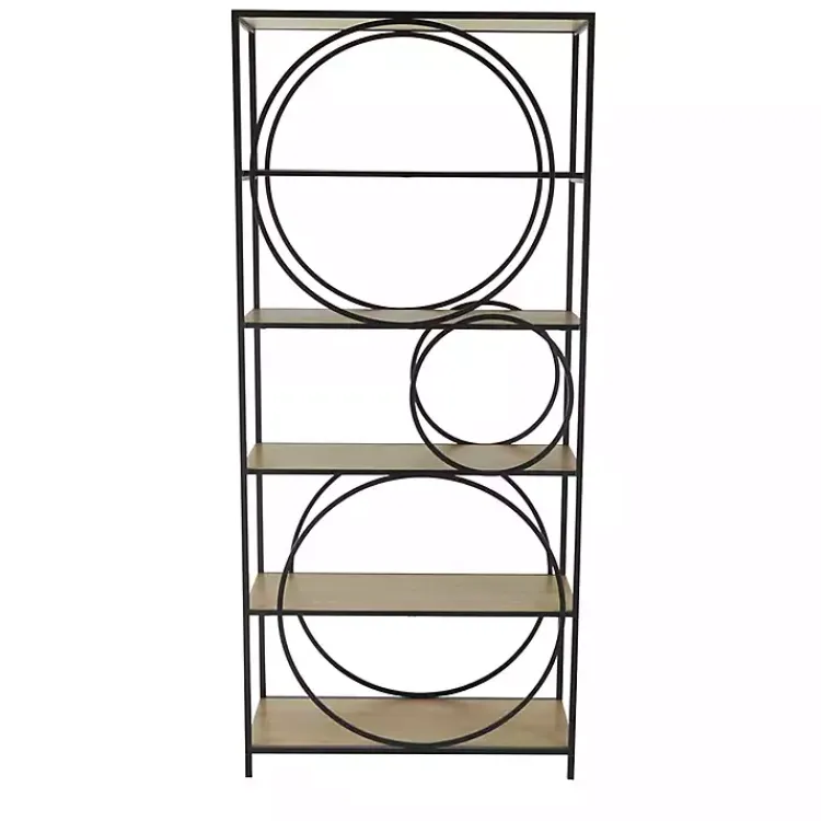 Kirklands Home Black Metal Circles 5-Tier Bookcase Clearance