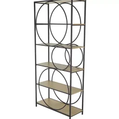 Kirklands Home Black Metal Circles 5-Tier Bookcase Clearance
