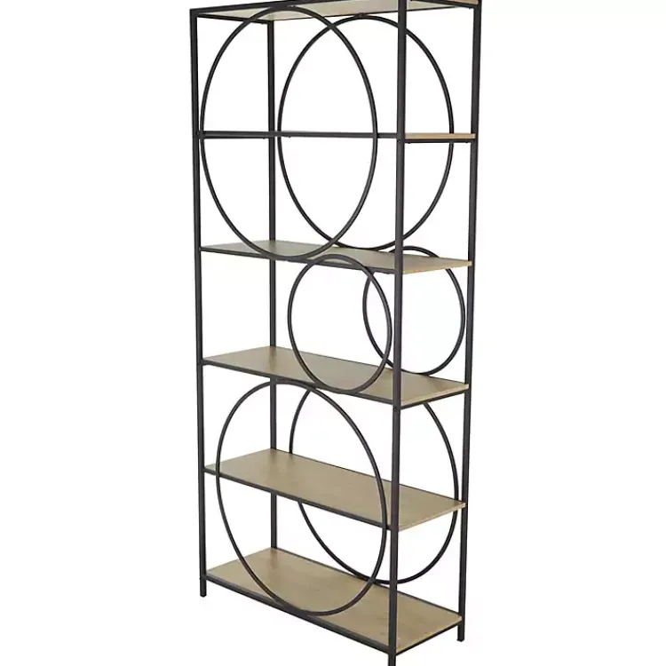 Kirklands Home Black Metal Circles 5-Tier Bookcase Clearance