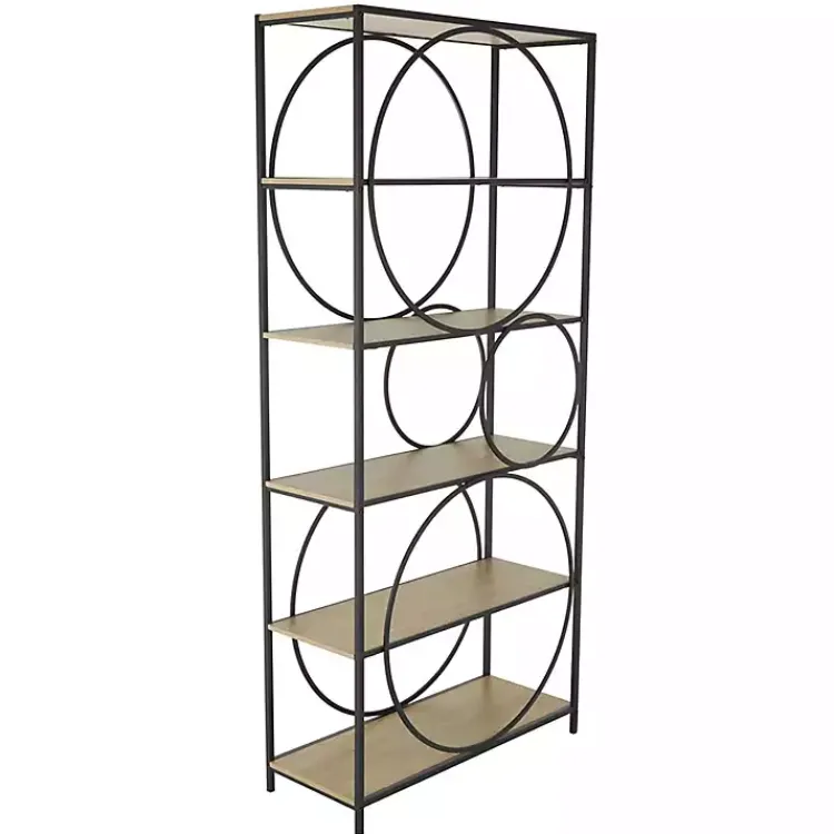 Kirklands Home Black Metal Circles 5-Tier Bookcase Clearance