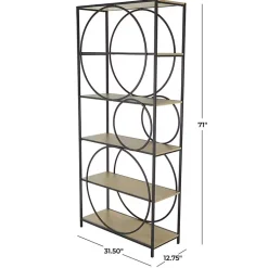 Kirklands Home Black Metal Circles 5-Tier Bookcase Clearance