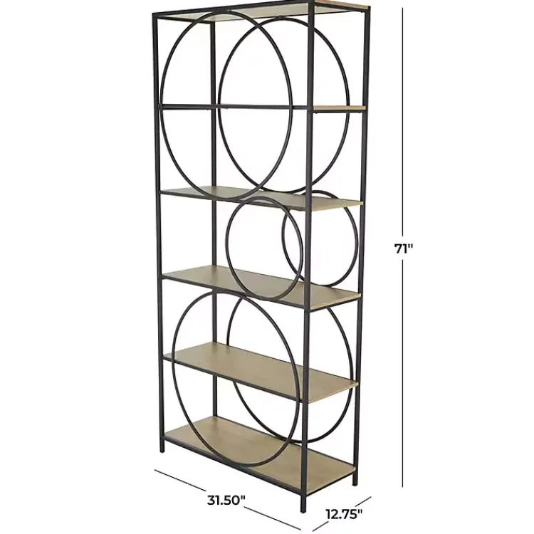 Kirklands Home Black Metal Circles 5-Tier Bookcase Clearance