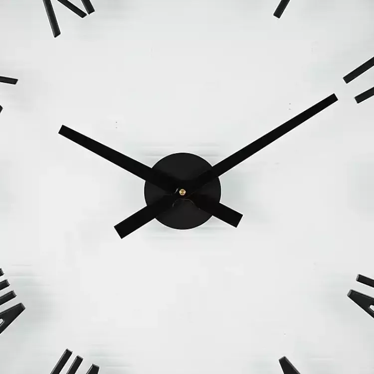 Kirklands Home Black Metal Clear Glass Wall Clock Outlet