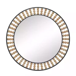 Kirklands Home Metal Coen Bohemian Wall Mirror Black New
