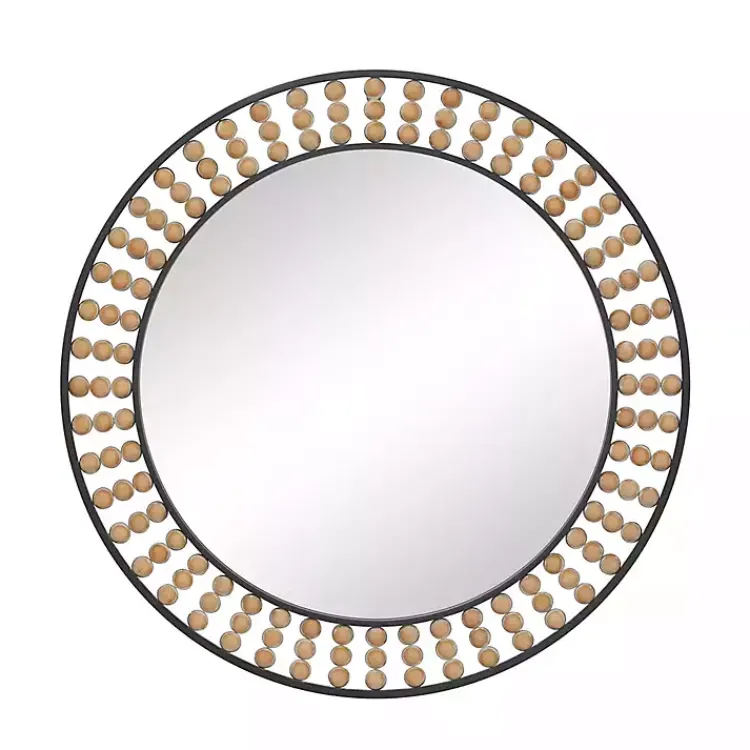 Kirklands Home Metal Coen Bohemian Wall Mirror Black New