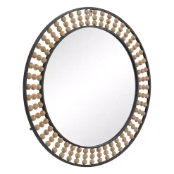 Kirklands Home Metal Coen Bohemian Wall Mirror Black New