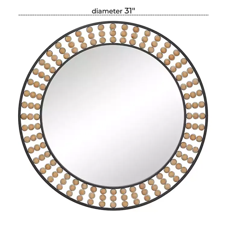 Kirklands Home Metal Coen Bohemian Wall Mirror Black New