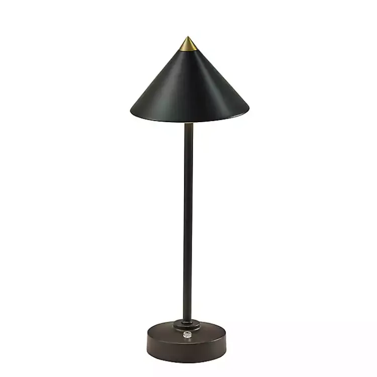 Kirklands Home Metal Cone Shade Cordless Table Lamp Black Clearance