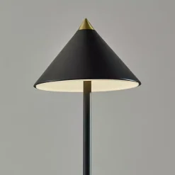 Kirklands Home Metal Cone Shade Cordless Table Lamp Black Clearance