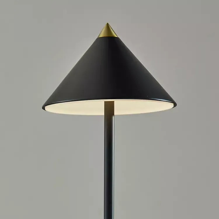 Kirklands Home Metal Cone Shade Cordless Table Lamp Black Clearance