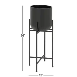 Kirklands Home Metal Dome Planter with Stand, 36 in. Black New