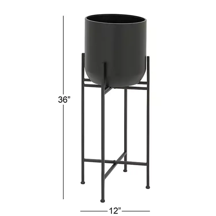 Kirklands Home Metal Dome Planter with Stand, 36 in. Black New
