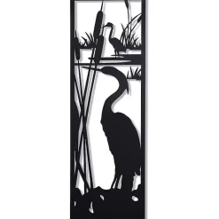 Kirklands Home Metal Egrets II Wall Plaque Black New