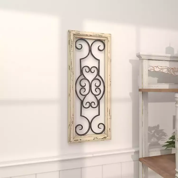 Kirklands Home Black Metal Farmhouse Scroll Wall Plaque Outlet