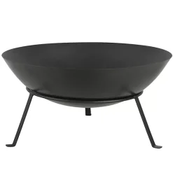 Kirklands Home Metal Fire Bowl with Tapered Legs Black New