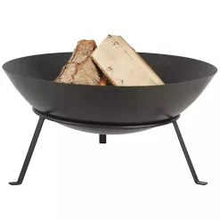Kirklands Home Metal Fire Bowl with Tapered Legs Black New