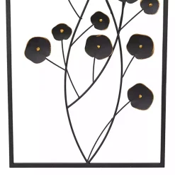 Kirklands Home Metal Floral Wall Plaques, Set of 2 Black Hot