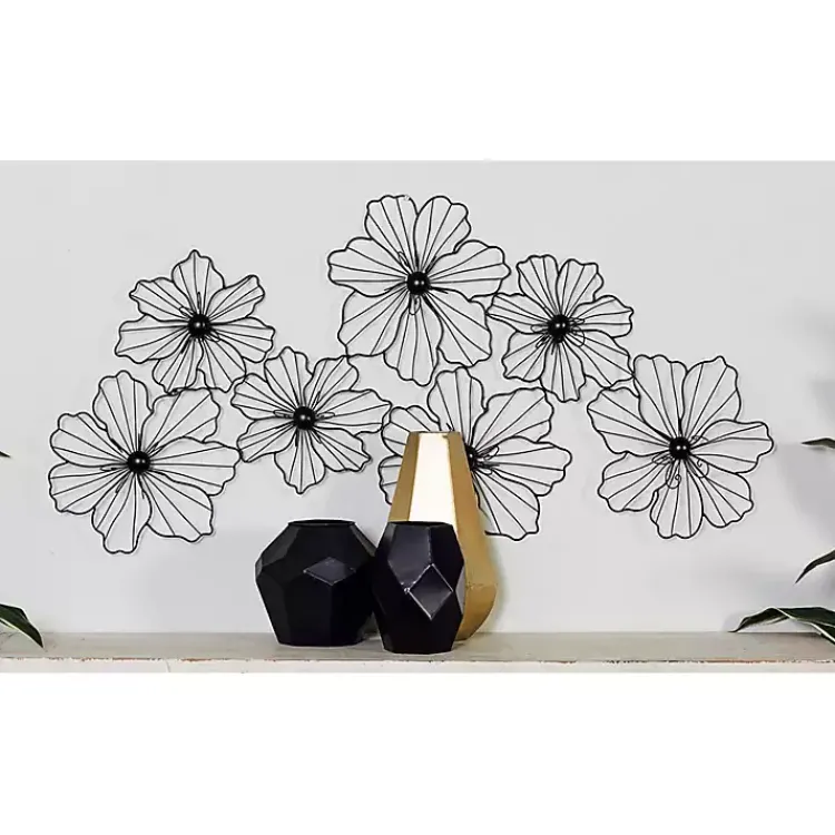 Kirklands Home Metal Floral Wire Wall Plaque Black Clearance