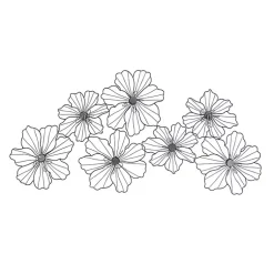 Kirklands Home Metal Floral Wire Wall Plaque Black Clearance