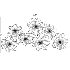 Kirklands Home Metal Floral Wire Wall Plaque Black Clearance