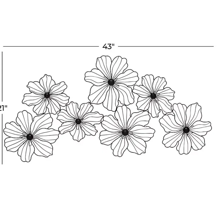 Kirklands Home Metal Floral Wire Wall Plaque Black Clearance