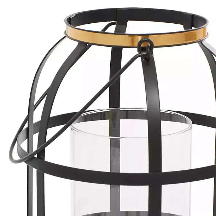 Lanterns>Kirklands Home Metal Frame Lanterns, Set of 2 Black