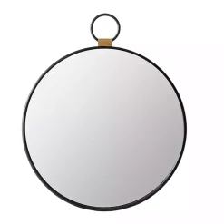 Kirklands Home Black Metal Frame Round Loop Wall Mirror Hot