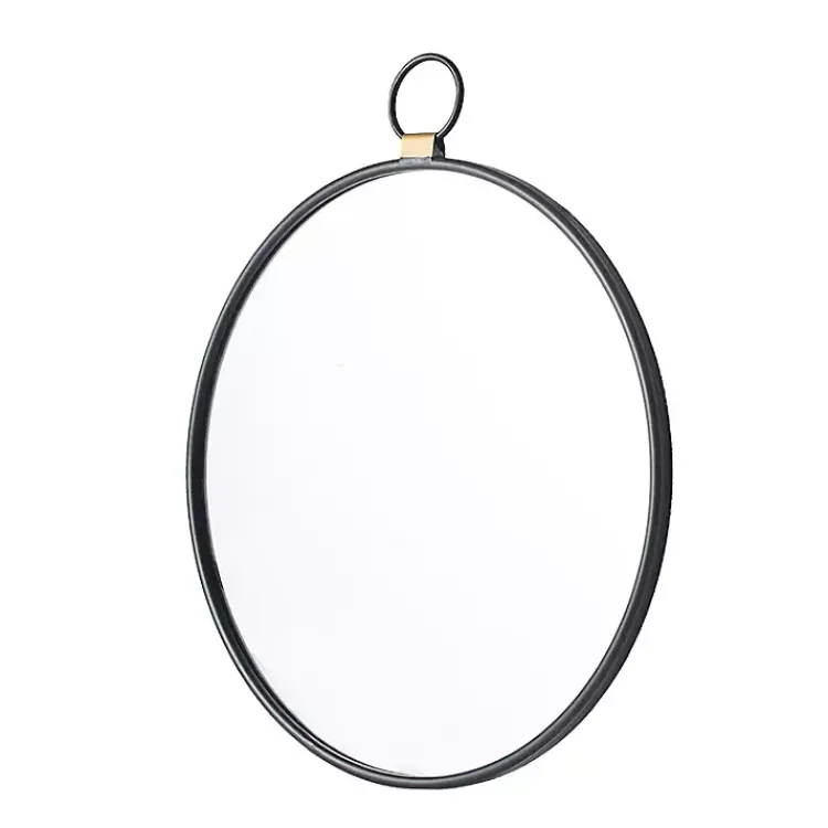 Kirklands Home Black Metal Frame Round Loop Wall Mirror Hot