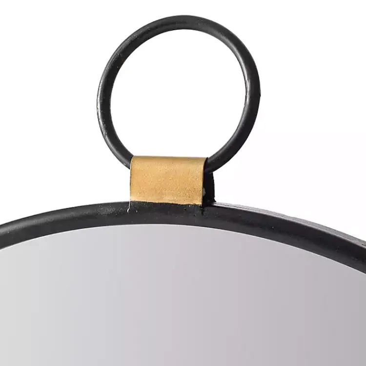 Kirklands Home Black Metal Frame Round Loop Wall Mirror Hot