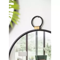 Kirklands Home Black Metal Frame Round Loop Wall Mirror Hot