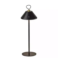 Kirklands Home Metal Frosted Light Cordless Table Lamp Black Outlet