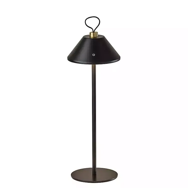 Kirklands Home Metal Frosted Light Cordless Table Lamp Black Outlet