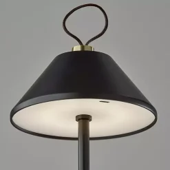 Kirklands Home Metal Frosted Light Cordless Table Lamp Black Outlet