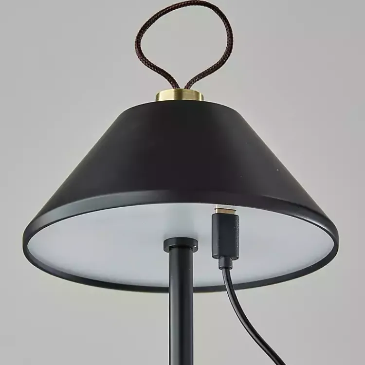 Kirklands Home Metal Frosted Light Cordless Table Lamp Black Outlet