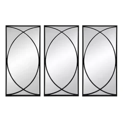 Kirklands Home Black Metal Geometric Wall Mirrors, Set of 3 Outlet