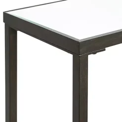 Kirklands Home Metal Glass Top Console Table Black New